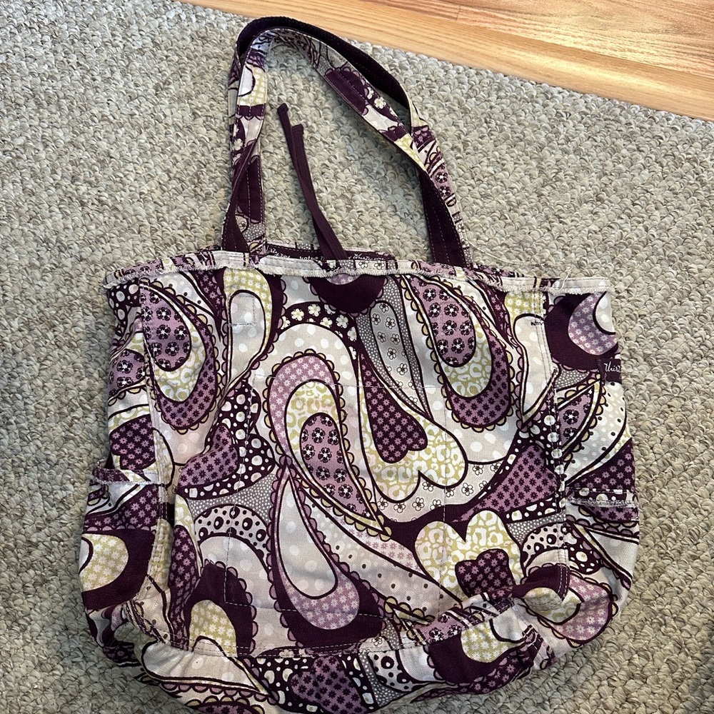 Stylish Purple Patterned Tote Bag